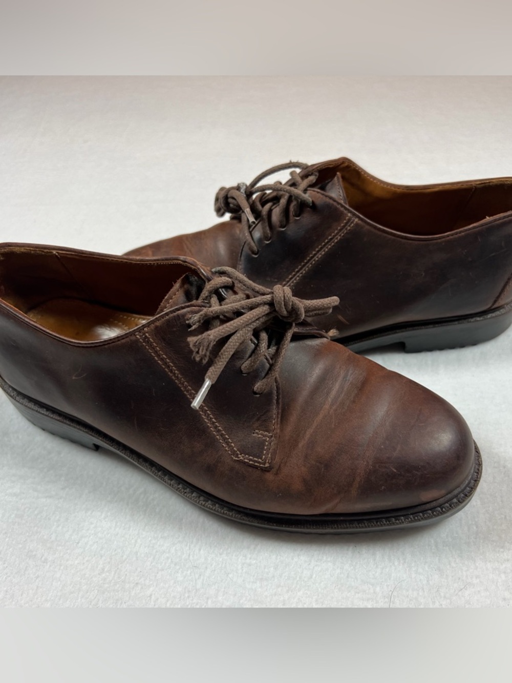 Vintage Cole Haan Brown Leather Oxfords Almond Toe Men Size 8